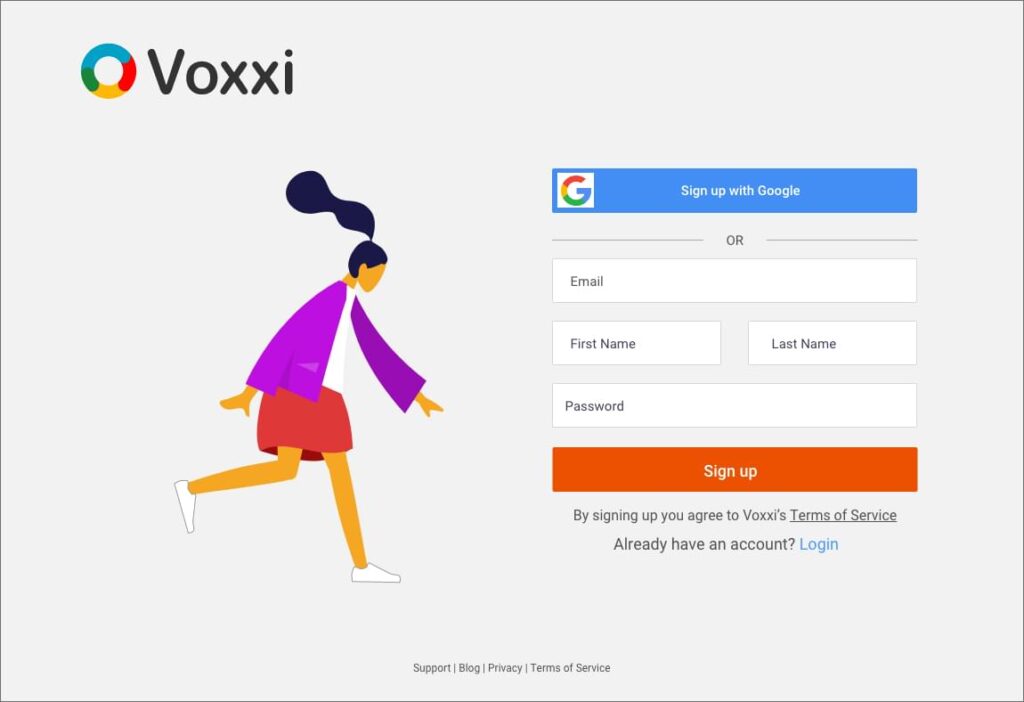 Voxxi Signup