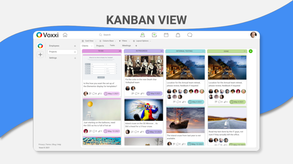 Voxxi Kanban layout